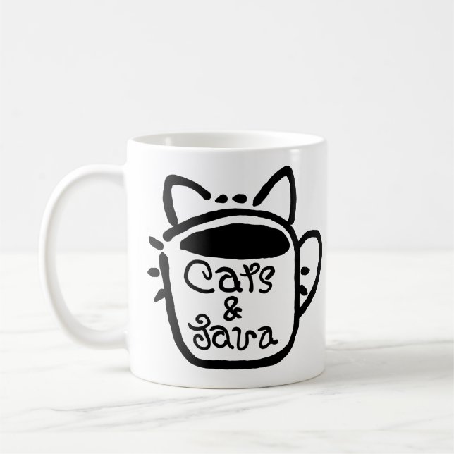 Caneca De Café Gatos e Java Preto (Esquerda)