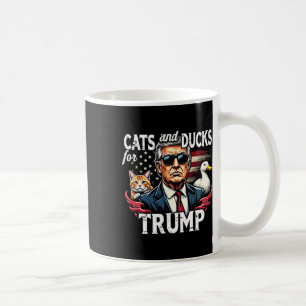 Caneca De Café Gatos E Patos Para Trump 2024 Engraçado Trump Vanc