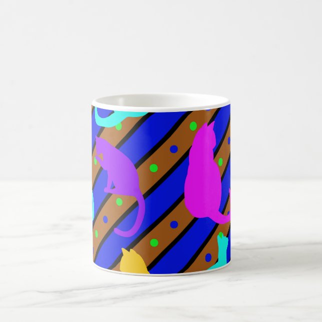 Caneca De Café Gatos e polkadots Coloridos (Centro)