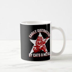 Caneca De Café Gatos E Ventilador Metálico Estrela De Rock Pesado