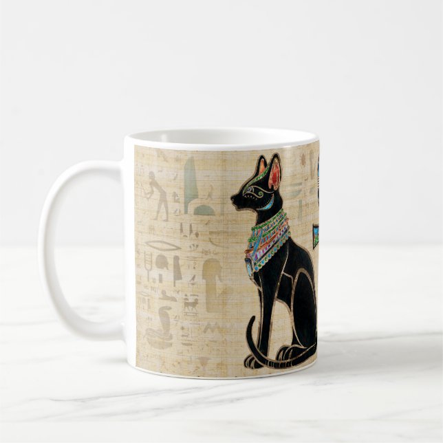 Caneca De Café Gatos Egípcios e cruz do tornozelo (Esquerda)