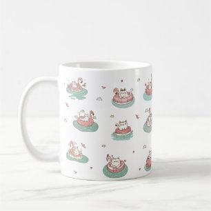 Caneca De Café Gatos em Anéis Infláveis