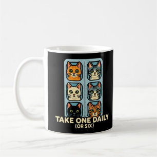 Caneca De Café Gatos Em Embalagem Blister Medicamento Para Felici