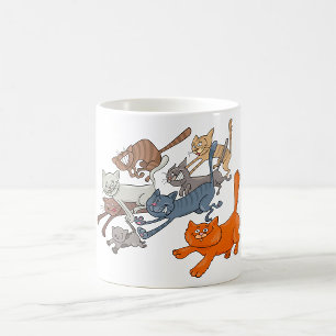Caneca De Café Gatos em Execução