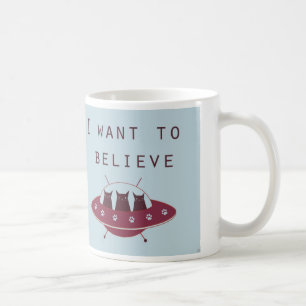 Caneca De Café Gatos em um UFO