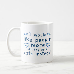 Caneca De Café Gatos Em Vez