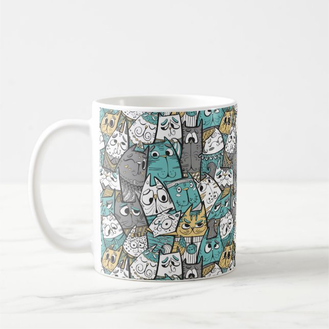 Caneca De Café Gatos Engraçados (Esquerda)