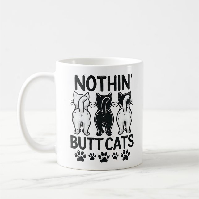 Caneca De Café Gatos Engraçados De Bumbum Não Gastam Pés Humoroso (Esquerda)
