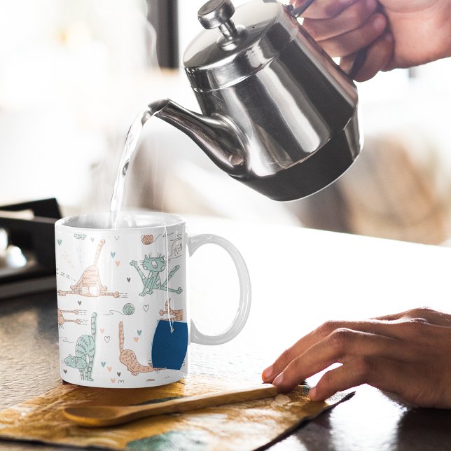 Caneca De Café Gatos Engraçados em Estilo Bonito (Criador carregado)