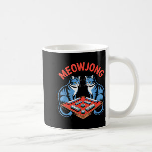 Caneca De Café Gatos engraçados meowjong jogando peças de mahjong