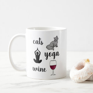 Caneca De Café Gatos Engraçados Vinho De Yoga