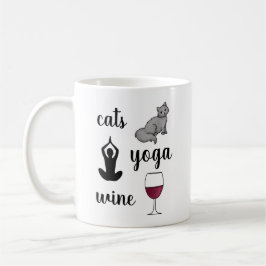 Caneca De Café Gatos Engraçados Vinho De Yoga