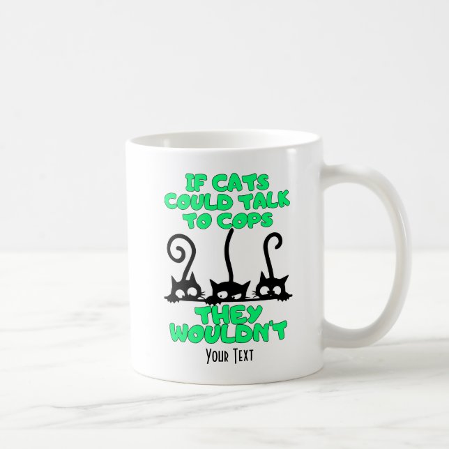 Caneca De Café Gatos falam com policiais (Direita)