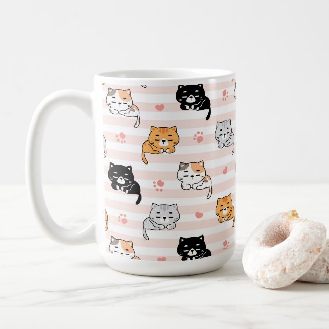 Caneca De Café Gatos Fofos (Com Donut)