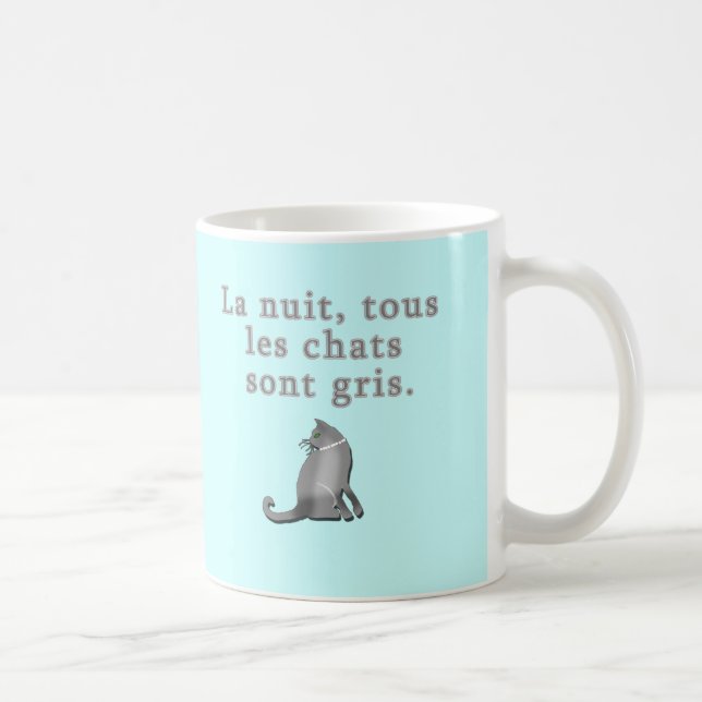 Caneca De Café Gatos franceses que dizem produtos (Direita)