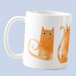 Caneca De Café Gatos Laranja<br><div class="desc">Gatos engraçados de gengibre laranja. Arte original de Nic Squirrell. Perfeito para amantes de os animais.</div>