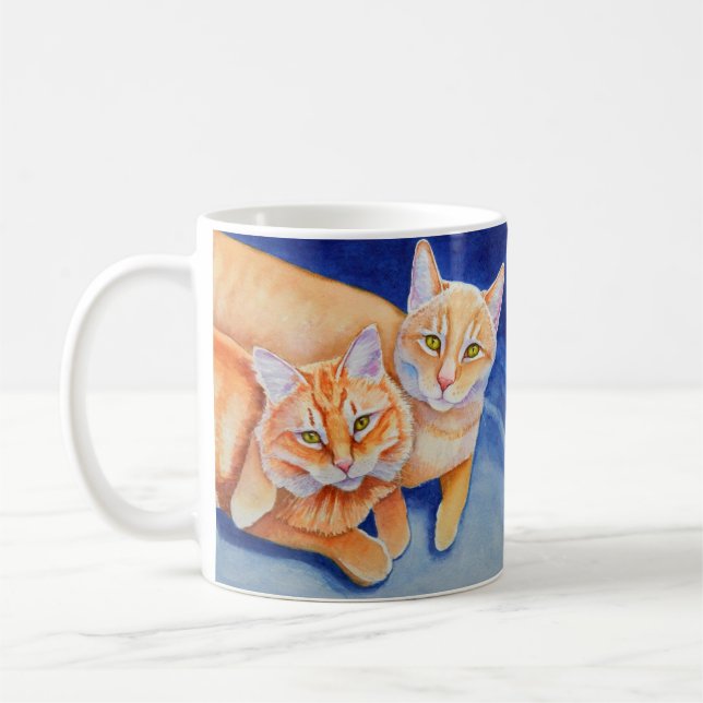 Caneca De Café Gatos Laranja De Corte (Esquerda)