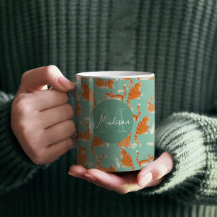 Caneca De Café Gatos Laranja Ruins Que Batem As Coisas Sobre O Pa