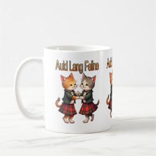 Caneca De Café Gatos Laranjas Felinos de Auld Lang Syne Dançando 