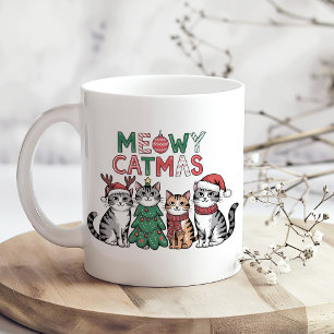 Caneca De Café Gatos Lindos do Meowy Catmas – Natal Divertido
