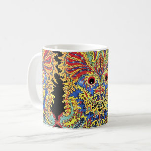 Caneca De Café Gatos Loucos Olhos Louis Wain Padrão