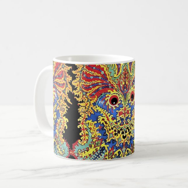 Caneca De Café Gatos Loucos Olhos Louis Wain Padrão (Frente Esquerda)