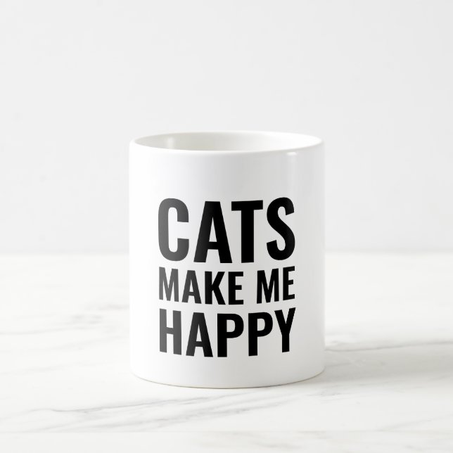 Caneca De Café Gatos me fazem feliz (Centro)