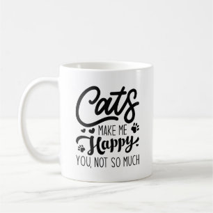 Caneca De Café Gatos Me Fazem Feliz Você Não Tanto