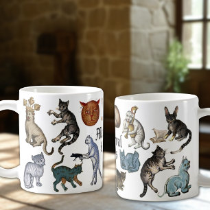 Caneca De Café Gatos Medievais Estranhos