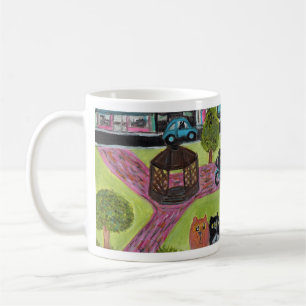 Caneca De Café Gatos na praça da cidade
