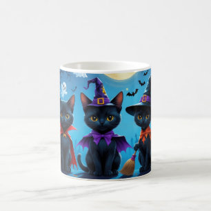 Caneca De Café Gatos Negros Pumpkin Halloween Engraçado