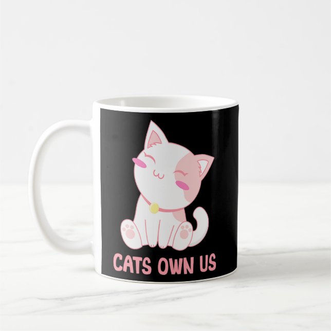 Caneca De Café Gatos Nos Possuem Gato Engraçado Gato Gato Gato Ga (Esquerda)