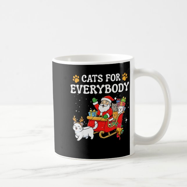 Caneca De Café Gatos Para Todos o Natal Gato Divertido Natal Mulh (Direita)