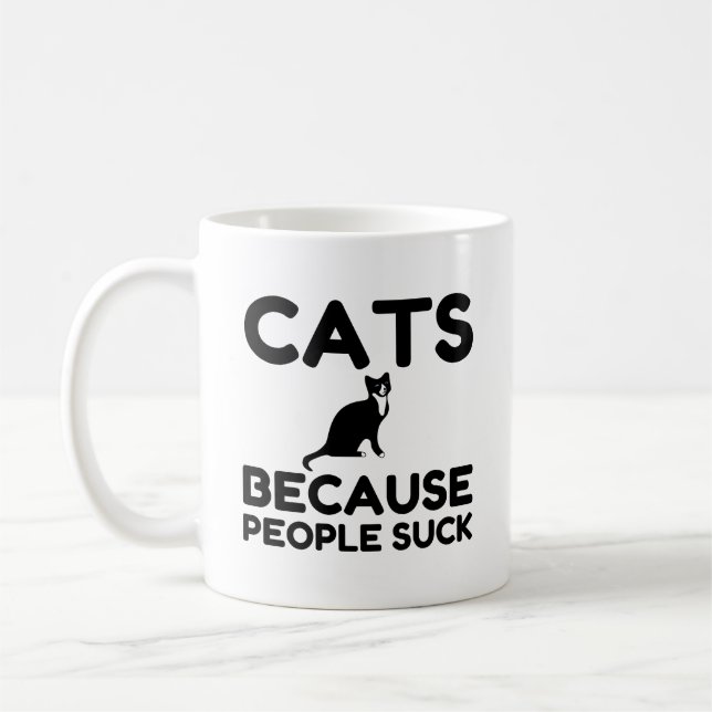 Caneca De Café Gatos Porque Pessoas Chupam (Esquerda)
