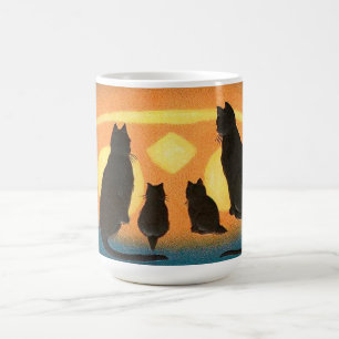 Caneca De Café Gatos pretos e abóbora