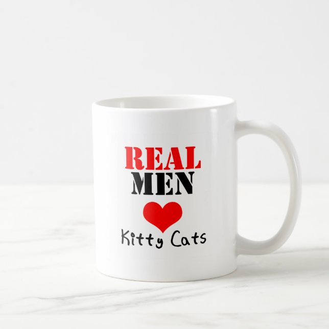Caneca De Café Gatos reais do gatinho do coração dos homens (Direita)