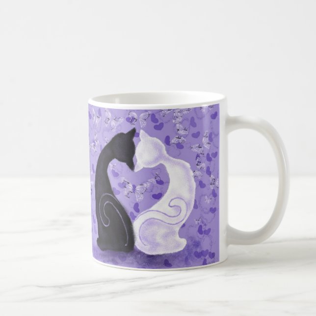 Caneca de Café Gatos Românticos (Direita)