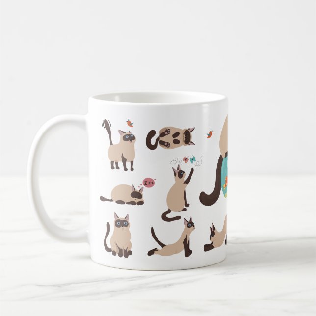 Caneca De Café Gatos siameses engraçado (Esquerda)