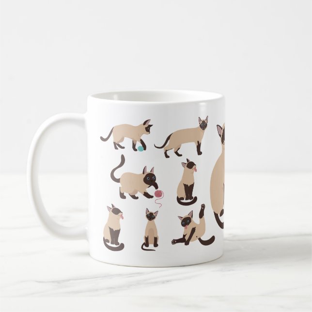 Caneca De Café Gatos siameses engraçado (Esquerda)