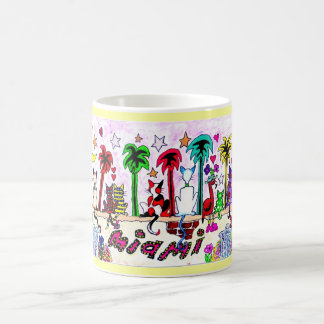 Caneca De Café Gatos sob a lua de Miami…