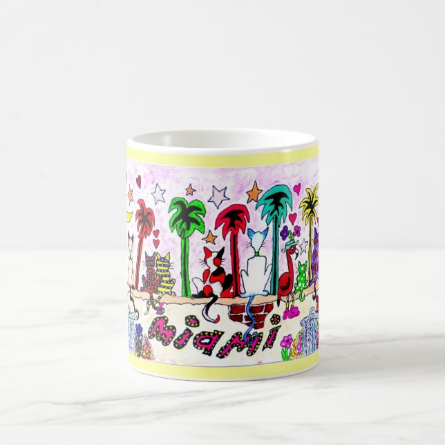 Caneca De Café Gatos sob a lua de Miami… (Centro)