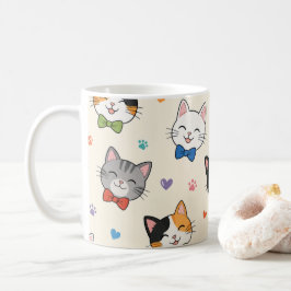 Caneca De Café Gatos sorrindo com gravatas borboleta