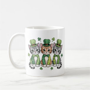 Caneca De Café Gatos Sortudos do Dia de São Patrício-47474