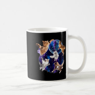 Caneca De Café Gatos voando na galáxia vintage 90s divertido gato