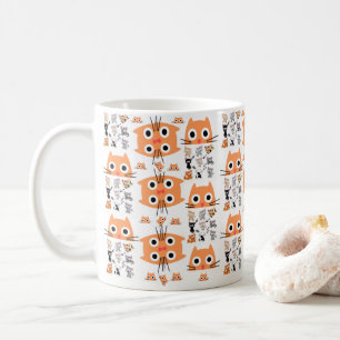 Caneca De Café Gatos Whimsical Pastel Stripe Mug