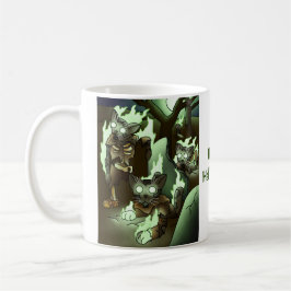 Caneca De Café Gatos Zombie do Halloween