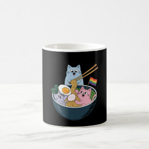Caneca De Café Gats Ramen Rainbow LGBTQ Gay Orgulho Lésbica Ally