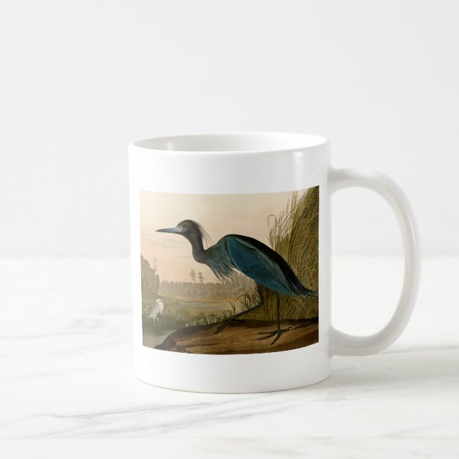 Caneca De Café Gaveta Garça Azul Audubon Impressão Arte Costeira (Direita)