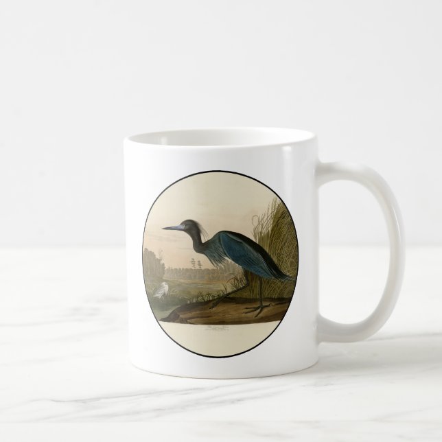 Caneca De Café Gaveta Garça Azul Audubon Impressão Arte Costeira (Direita)