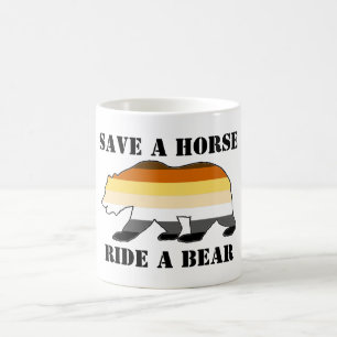 CANECA DE CAFÉ GAY BEAR SALVAR UM CAVALO DE CAVALO UM URSO
